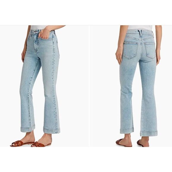 Veronica Beard Carson High Rise Ankle Flare Jeans Sz 26 NWT 348 Pale Stone - Picture 1 of 9